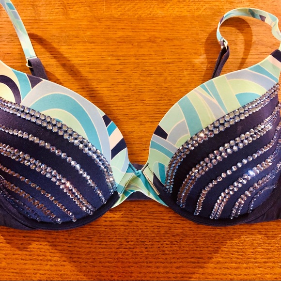 💗 VICTORIA SECRET BIO UPLIFT VERY SEXY CUSTOM BLING 💎 RHINESTONE BRA 34D - Picture 3 of 10